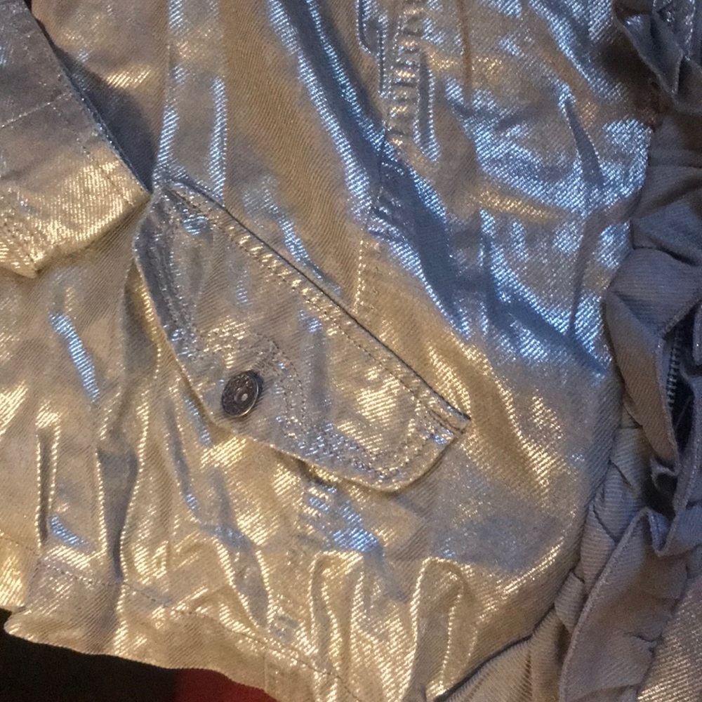 Lanebryant silver ruffle zip up jacket w ruffle - Picture 3 of 3